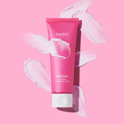beplain Pink Salt AHA BHA Cleansing Foam 120ml with aha for exfoliation and renewal