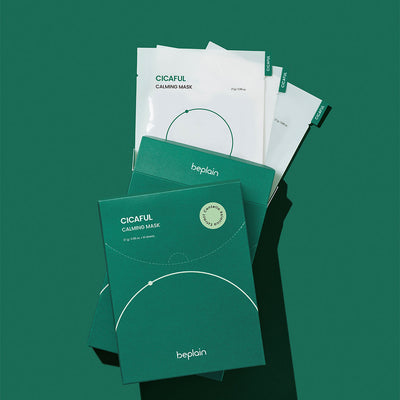 beplain Cicaful Calming Mask 10P with centella for soothing and repair