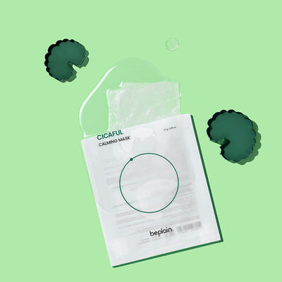 beplain Cicaful Calming Mask 10P with fermented for improved absorption and brightness