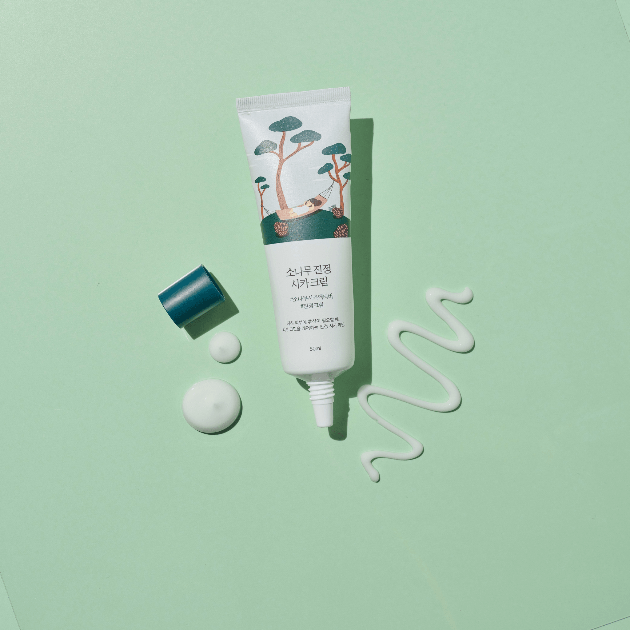 Crema calmante de pino Round Lab Cica de 50 ml