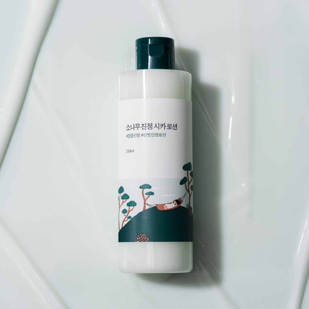 Loción calmante con cica y pino Round Lab de 250 ml