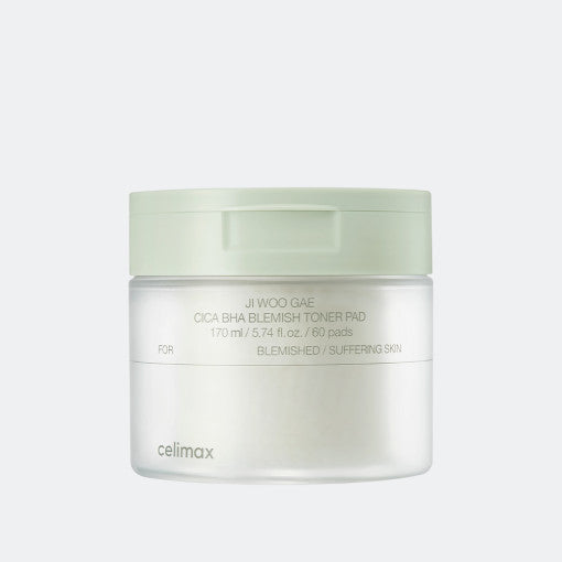 Celimax JI WOO GAE Cica BHA Almohadilla de tónico para imperfecciones 60 almohadillas