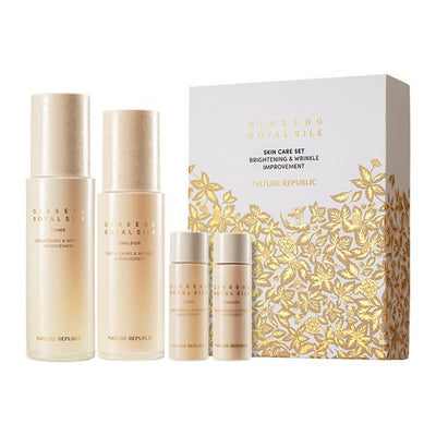 NATURE REPUBLIC Ginseng Gold Silk Toner & Emulsion Set with ginseng for vitality and anti-aging