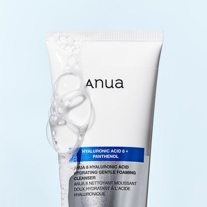 Limpiador espumoso suave hidratante con ácido hialurónico Anua 8, 150 ml 