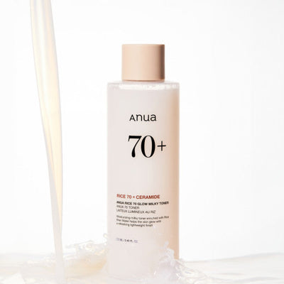 Anua Rice 70 Glow Milky Toner 250ml with ceramide for strengthened skin barrier
