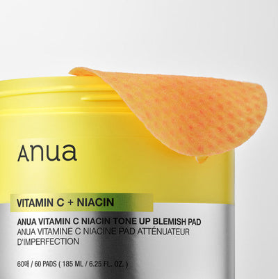 Anua Vitamin C+Niacin Tone Up Blemish Pad 60 Pads(185ml) with niacinamide for bright skin and minimized pores