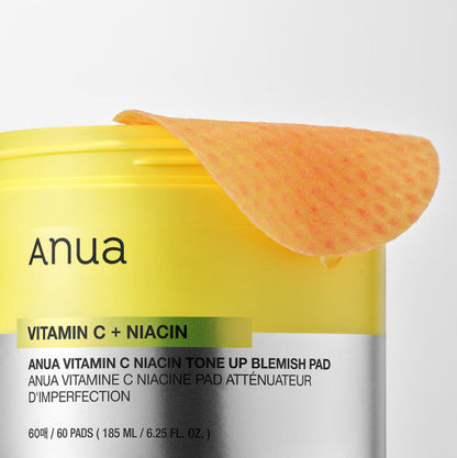 Almohadillas tonificantes para imperfecciones con vitamina C y niacina de Anua, 60 unidades (185 ml)