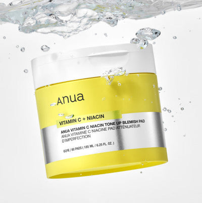 Anua Vitamin C+Niacin Tone Up Blemish Pad 60 Pads(185ml) with niacinamide for bright skin and minimized pores