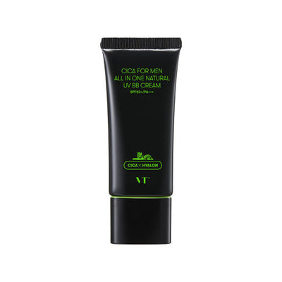 VT Cica For Men All In One Natural UV BB Cream - 2 Colors 30g SPF50+/PA+++ with fermented for improved absorption and brightness