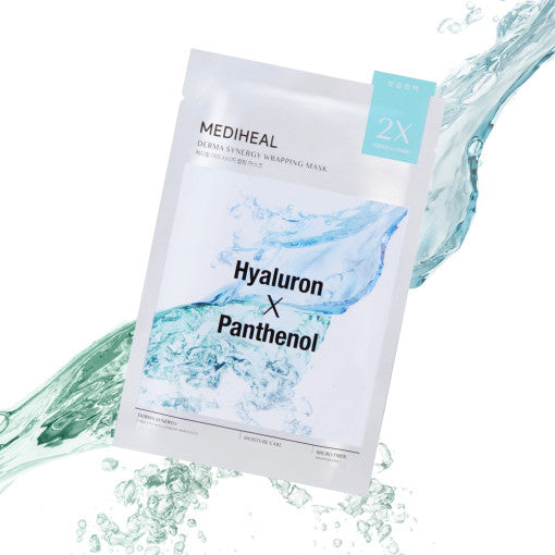 Mascarilla envolvente Derma Synergy de MEDIHEAL, 10 unidades, con ácido hialurónico y pantenol