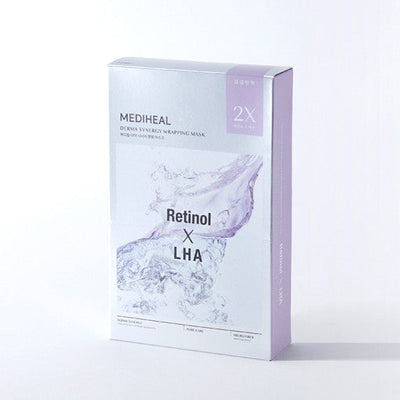 MEDIHEAL Derma Synergy Wrapping Mask Sheet 10P #Retinol X LHA with aha for exfoliation and renewal
