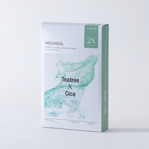 Mascarilla envolvente Derma Synergy de MEDIHEAL, 10 unidades, con árbol de té y cica