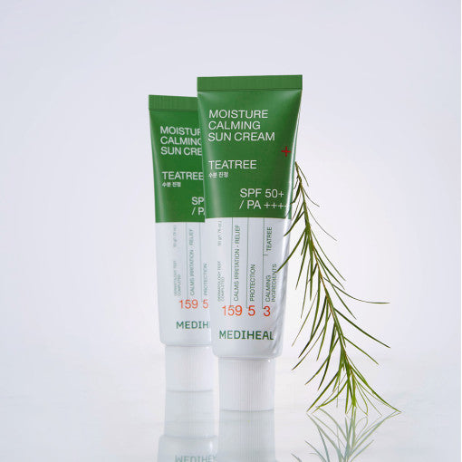 Crema solar calmante hidratante MEDIHEAL con aceite de árbol de té, 50 ml (FPS 50+, PA++++)