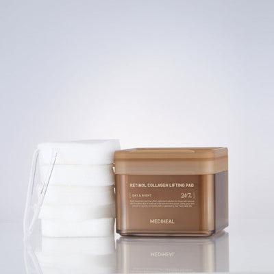 MEDIHEAL Retinol Collagen Lifting Pad (100 Pads) with peptide for anti-wrinkle and firmness