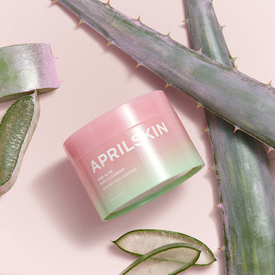 APRILSKIN Pink Aloe Mask-to-Foam Soothing Cleanser 120g with aloe for hydration and soothing