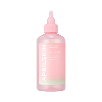 APRILSKIN Pink Aloe Vitamin C Soothing & Brightening Toner 250ml with niacinamide for bright skin and minimized pores