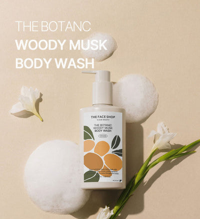 THE FACE SHOP THE BOTANIC WOODY MUSK BODY WASH 350ml - how to use