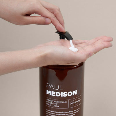 PAUL MEDISON Signature Perfume Collection Body Lotion 1600ml #White Musk - application method