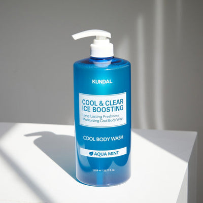 KUNDAL Cool & Clear Ice Boosting Cool Body Wash 1058ml #Aqua Mint - how to use