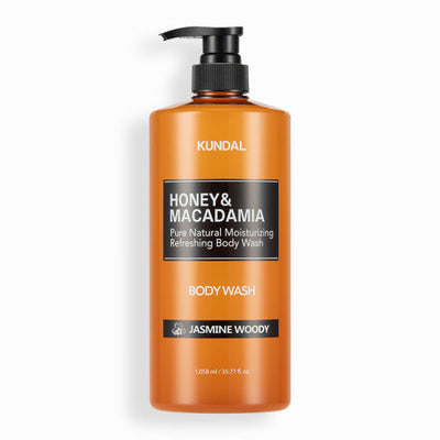 KUNDAL Honey & Macadamia Pure Natural Moisturizing Refreshing Body Wash 1058ml #JASMINE WOODY with aloe for hydration and soothing