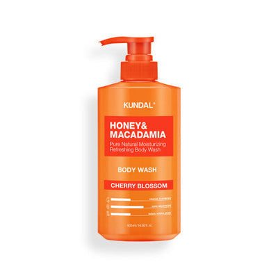 KUNDAL HONEY & MACADAΜΙΑ PURE BODY WASH 500ml (13-type) with aloe for hydration and soothing