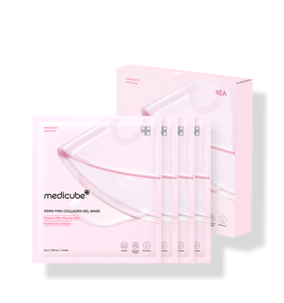 medicube PDRN Pink Collagen Gel Mask 28g X 4ea with peptide for anti-wrinkle and firmness