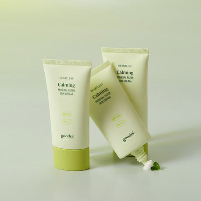 goodal Heartleaf Calming Mineral Filter Sun Cream 50ml SPF50+ PA++++ with hyaluronic for deep hydration