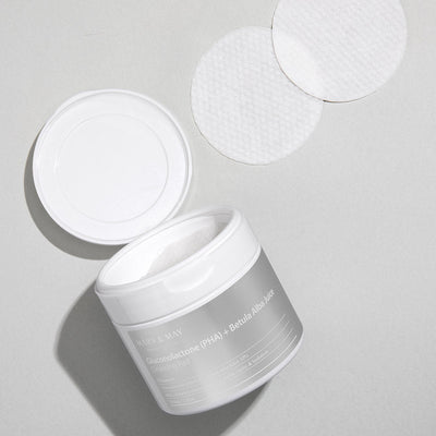 [MARY & MAY] Gluconolactone (PHA)+Betula Alba Juice Cleansing Pad 270ml (70 Pads) with pha for gentle exfoliation and hydration