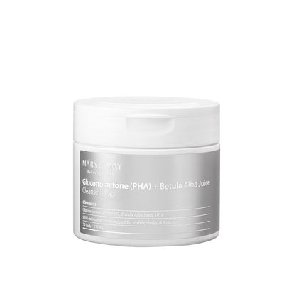 [MARY & MAY] Gluconolactone (PHA)+Betula Alba Juice Cleansing Pad 270ml (70 Pads) with pha for gentle exfoliation and hydration