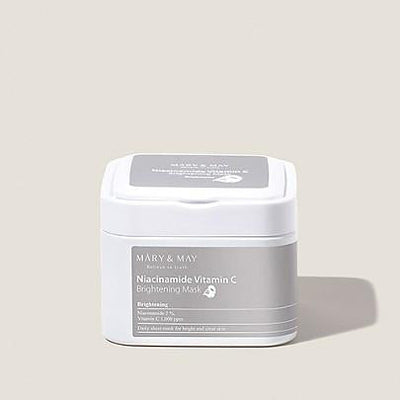 [MARY & MAY] Niacinamide Vitamin C Brightening Mask 400g (30ea) with hyaluronic for deep hydration
