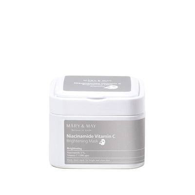 [MARY & MAY] Niacinamide Vitamin C Brightening Mask 400g (30ea) with hyaluronic for deep hydration