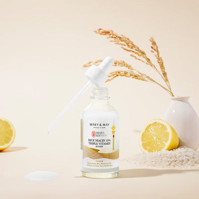 [MARY & MAY] Rice Niacin 10% Triple Vitamin Serum 80ml with niacinamide for bright skin and minimized pores