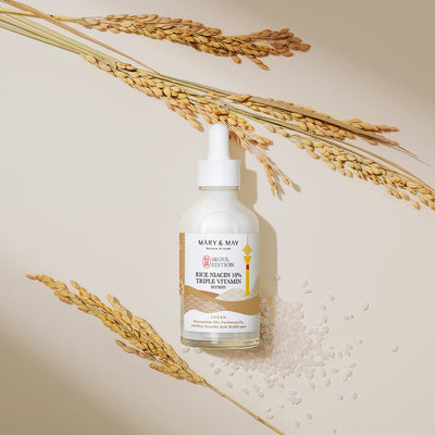 [MARY & MAY] Rice Niacin 10% Triple Vitamin Serum 80ml with niacinamide for bright skin and minimized pores