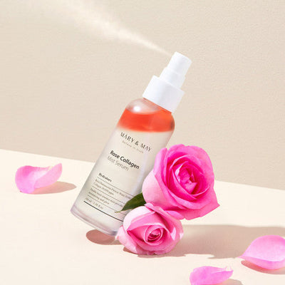[MARY & MAY] Rose Collagen Mist Serum 100ml with collagen for firmness and elasticity