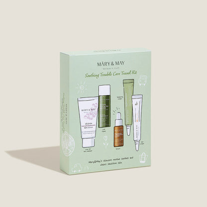 [MARY &amp; MAY] Kit de voyage apaisant pour les troubles (5 pièces)