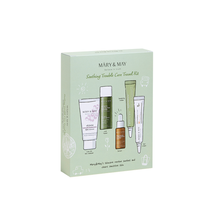 [MARY &amp; MAY] Kit de voyage apaisant pour les troubles (5 pièces)