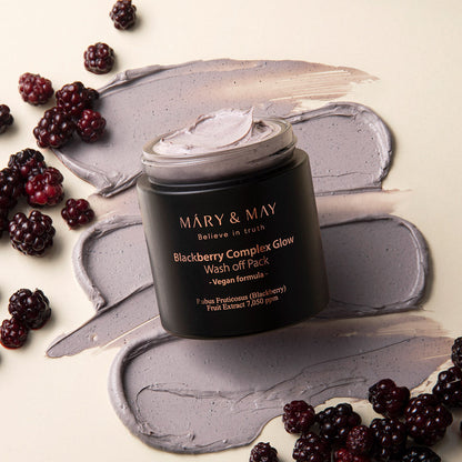 [MARY &amp; MAY] Pack nettoyant éclat au complexe de mûres végétaliennes 125 g