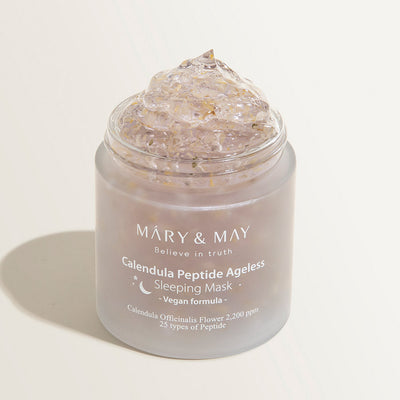 [MARY & MAY] Vegan Calendula Peptide Ageless Sleeping Mask 110g with peptide for anti-wrinkle and firmness