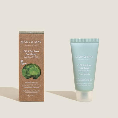 [MARY & MAY] Vegan CICA TeaTree Soothing Wash off Pack 30g with centella for soothing and repair