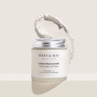 [MARY & MAY] Vegan Lemon Niacinamide Glow Wash off Pack 125g with niacinamide for bright skin and minimized pores
