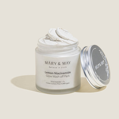 [MARY & MAY] Vegan Lemon Niacinamide Glow Wash off Pack 125g with niacinamide for bright skin and minimized pores