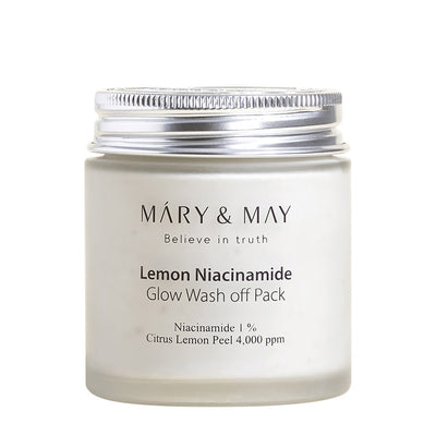 [MARY & MAY] Vegan Lemon Niacinamide Glow Wash off Pack 125g with niacinamide for bright skin and minimized pores