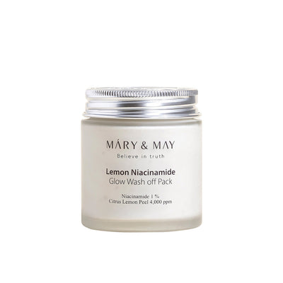 [MARY & MAY] Vegan Lemon Niacinamide Glow Wash off Pack 125g with niacinamide for bright skin and minimized pores