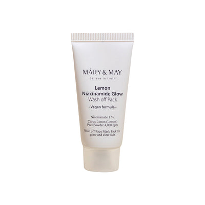 [MARY & MAY] Vegan Lemon Niacinamide Glow Wash off Pack 30g with niacinamide for bright skin and minimized pores