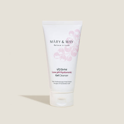 [MARY & MAY] Vegan Low pH Hyaluronic Gel Cleanser 150ml with hyaluronic for deep hydration