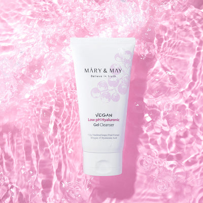 [MARY & MAY] Vegan Low pH Hyaluronic Gel Cleanser 150ml with hyaluronic for deep hydration