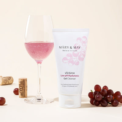[MARY & MAY] Vegan Low pH Hyaluronic Gel Cleanser 150ml with hyaluronic for deep hydration