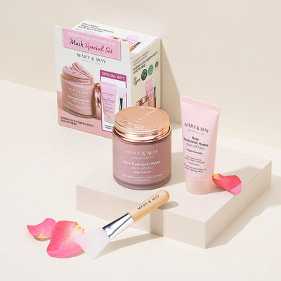 [MARY & MAY] Vegan Rose Hyaluronic Mask Special Set (125g+30g) - buy online