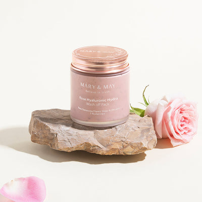 [MARY & MAY] Vegan Rose Hyaluronic Mask Special Set (125g+30g) with hyaluronic for deep hydration