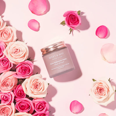 [MARY & MAY] Vegan Rose Hyaluronic Mask Special Set (125g+30g) with hyaluronic for deep hydration
